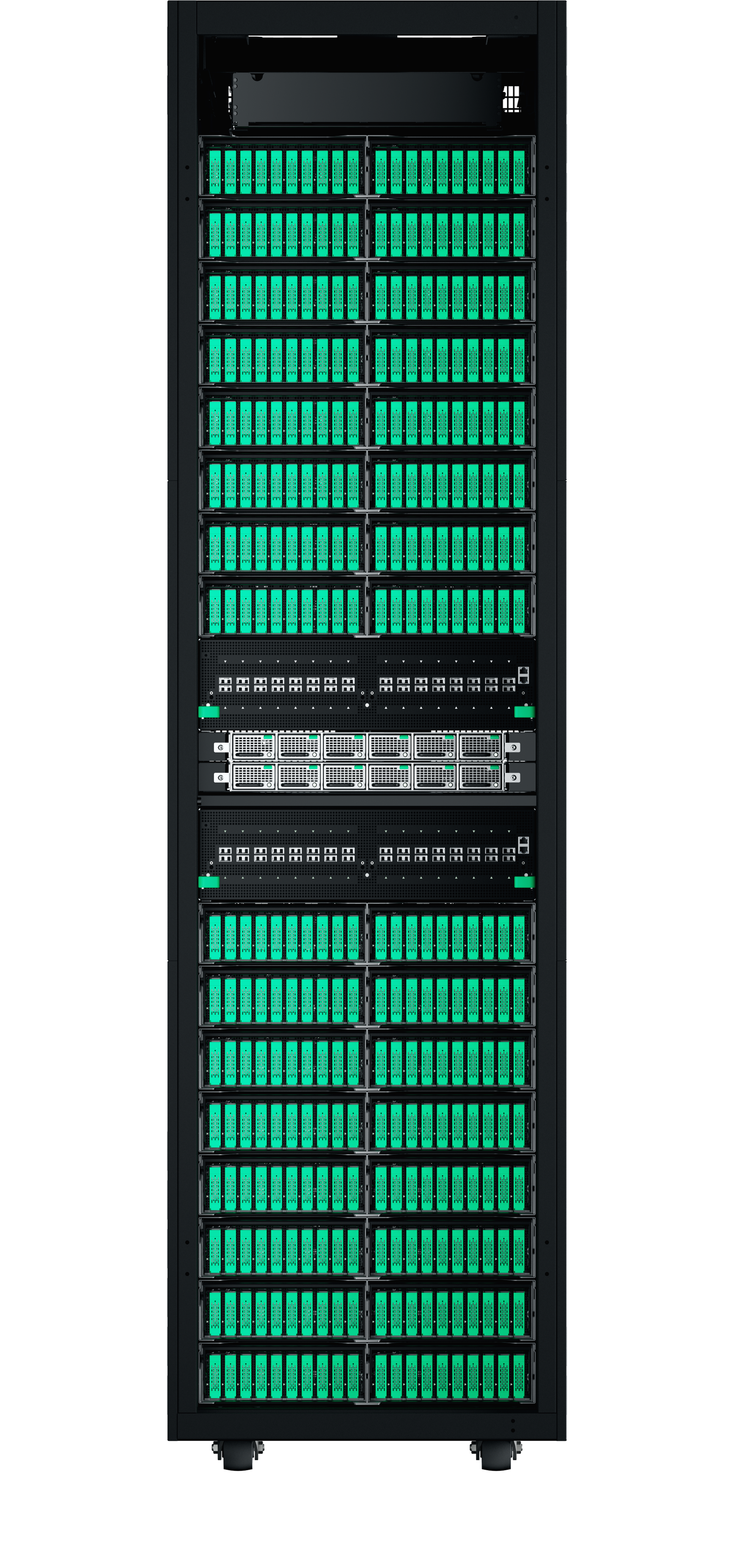 Front view of Oxide server rack