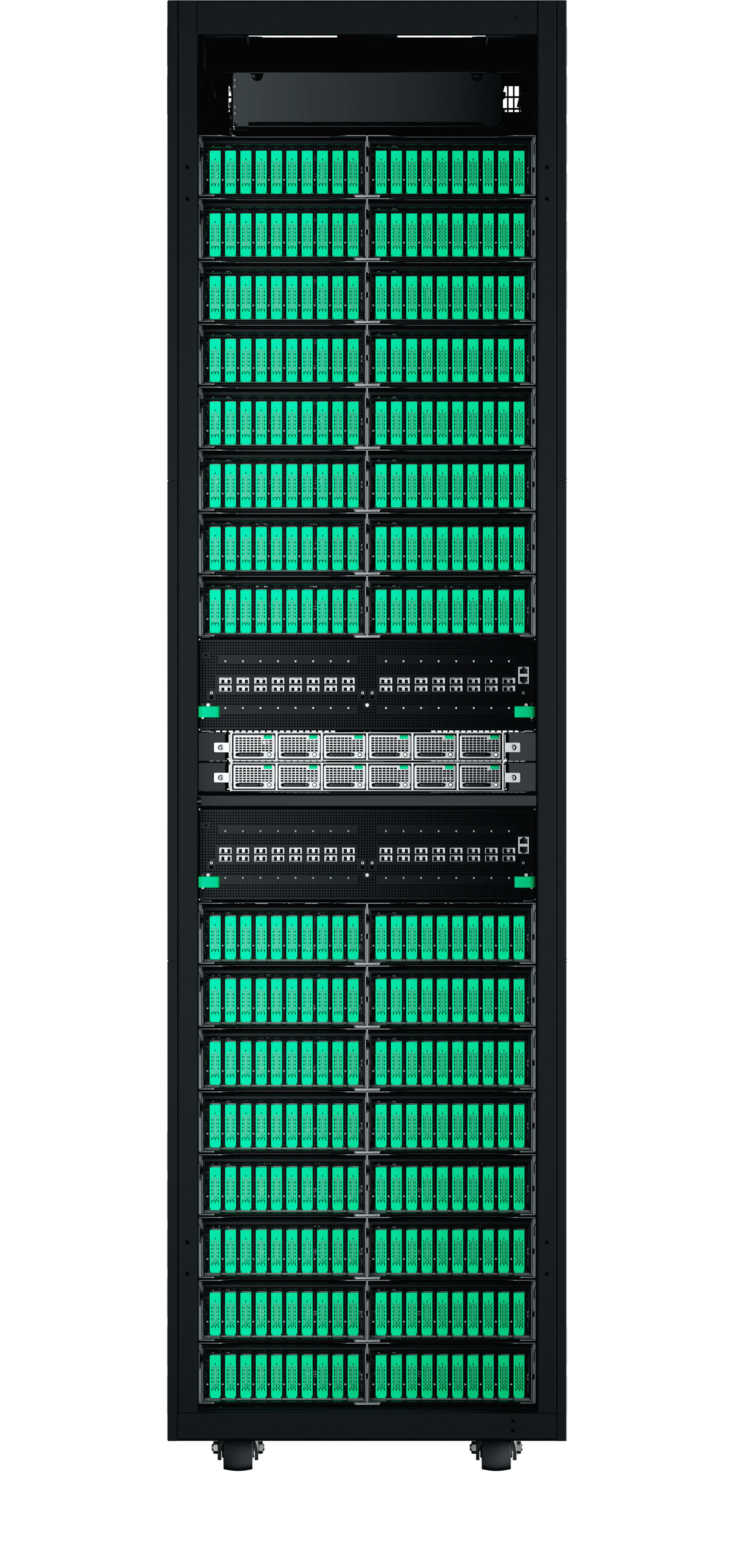 Front view of Oxide server rack